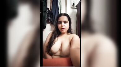 Chubby girlfriend moaning while fingering fat pussy
