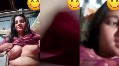 Bengali boudi naughty big boobs showing and massaging