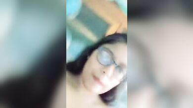 Bangladeshi chasmish girl in glasses shows huge boobs