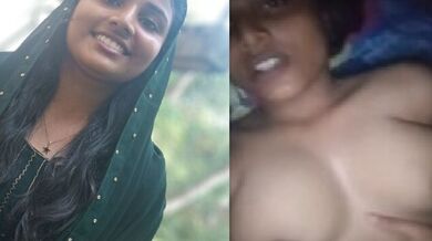 Mallu Muslim girl boobs showing selfie video MMS