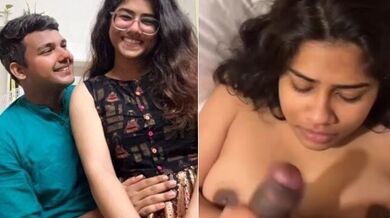 Indian wife on honeymoon gives blowjob to husband