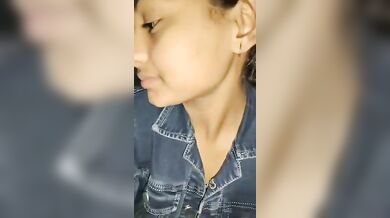 Cute girl receiving cum shot with erotic talking