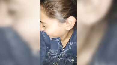 Cute girl receiving cum shot with erotic talking