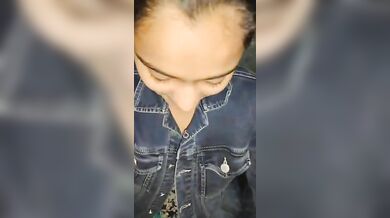 Cute girl receiving cum shot with erotic talking