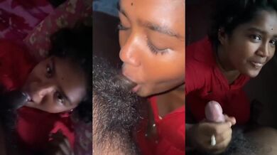 Lusty Indian girl from South gives erotic blowjobs viral MMS