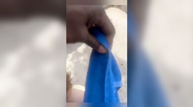 Big ass relative girl walking naked at backyard and sex