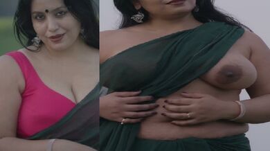 Bengali aunty outdoor shoot in saree and big boobs shown