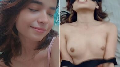 20yo slim girlfriend sex with boyfriend with blindfold