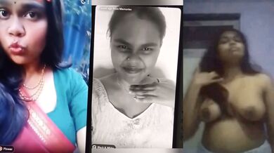 Chubby Tamil girl boobs showing selfie viral clip