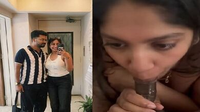 Cute wife juicy blowjob deep throat before sex with husband