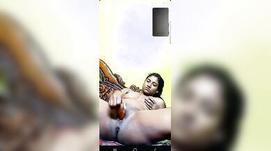 Carrot in asshole and pussy masturbation by Bengali girl