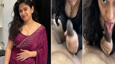 Cheating Telugu MILF sucks lover dick viral scandal MMS